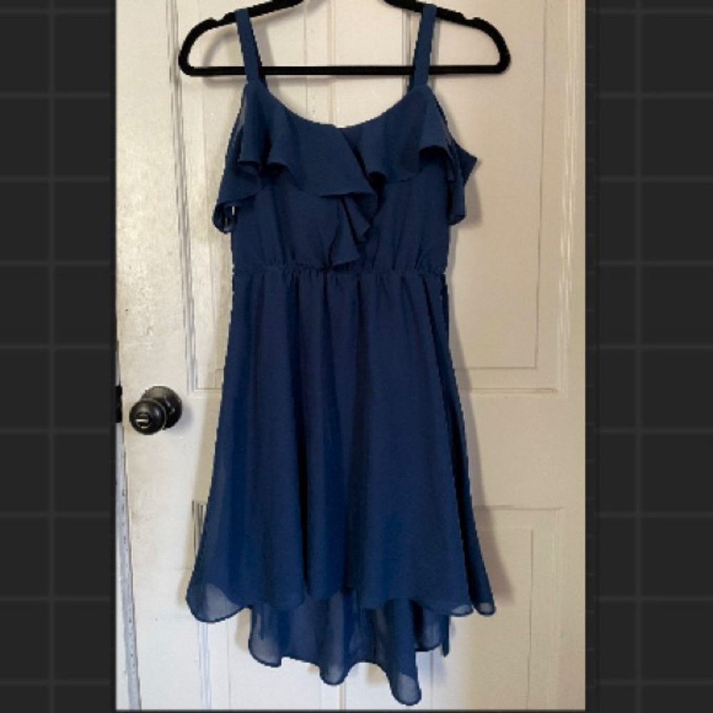 Lavender moon dark blue mid length dress 14 in girls